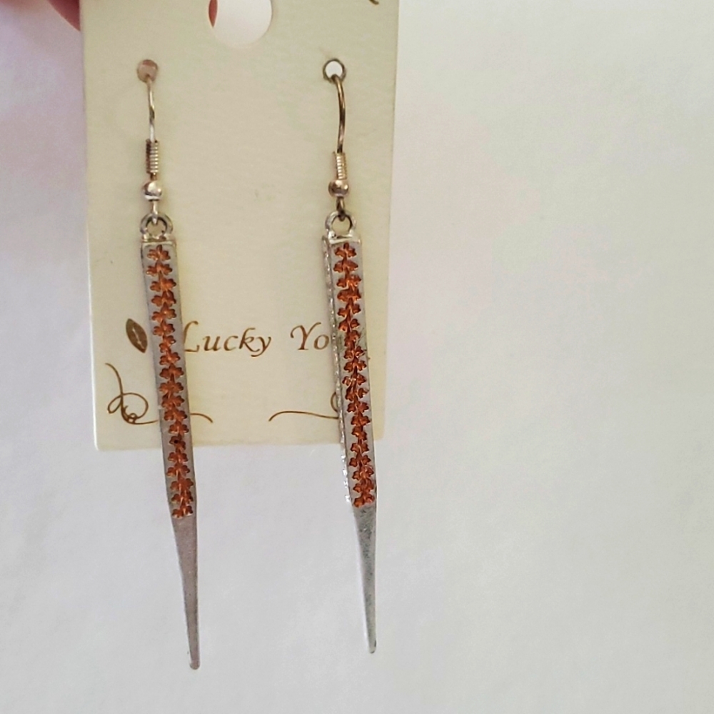 Silver/ rose gold LOOK daingle earrings